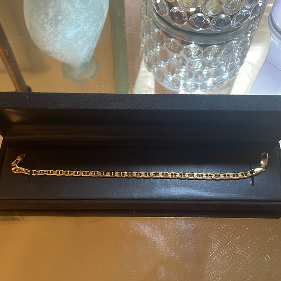 🤩5.22 Real 14k Gold Mariner Link Bracelet. Genuine 14K Gold/NOT gold over - Picture 2 of 6